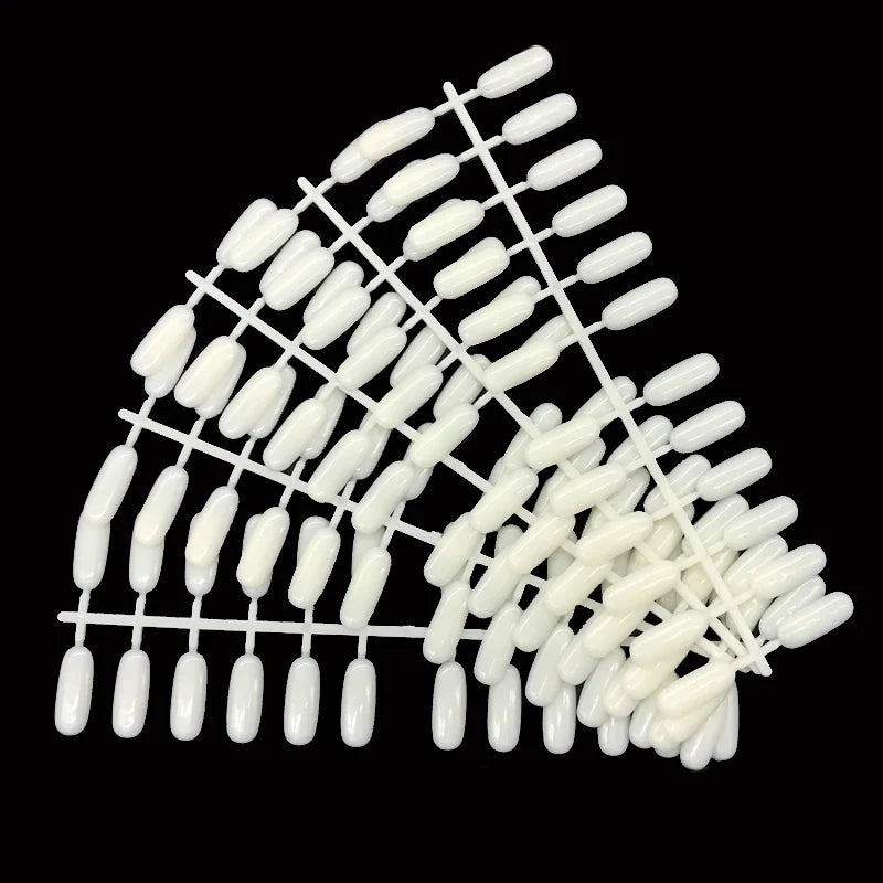 5Sheets/lot 120pcs Natural Clear Flatback Nail Tips For Making UV Gel Nail Polish Color Card Book Nail Art Display Swatch Sticks