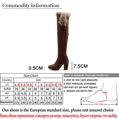 Aichashi Female Snow Boots Winter Warm Shoes Woman Suede Over the Knee High Booties Shoes High Quality New Arrival Plush