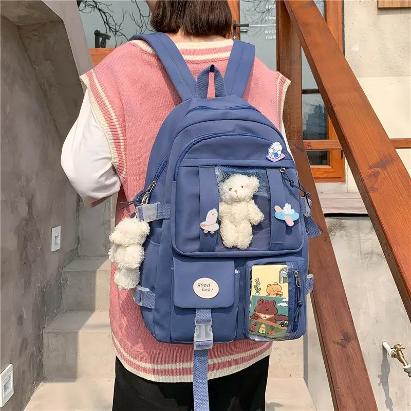 Aichashi Japanese High School Girls Backpack School Bags For Teenage Girls Multi Pockets New Kawaii Backpack Women Harajuku Cute Mochila