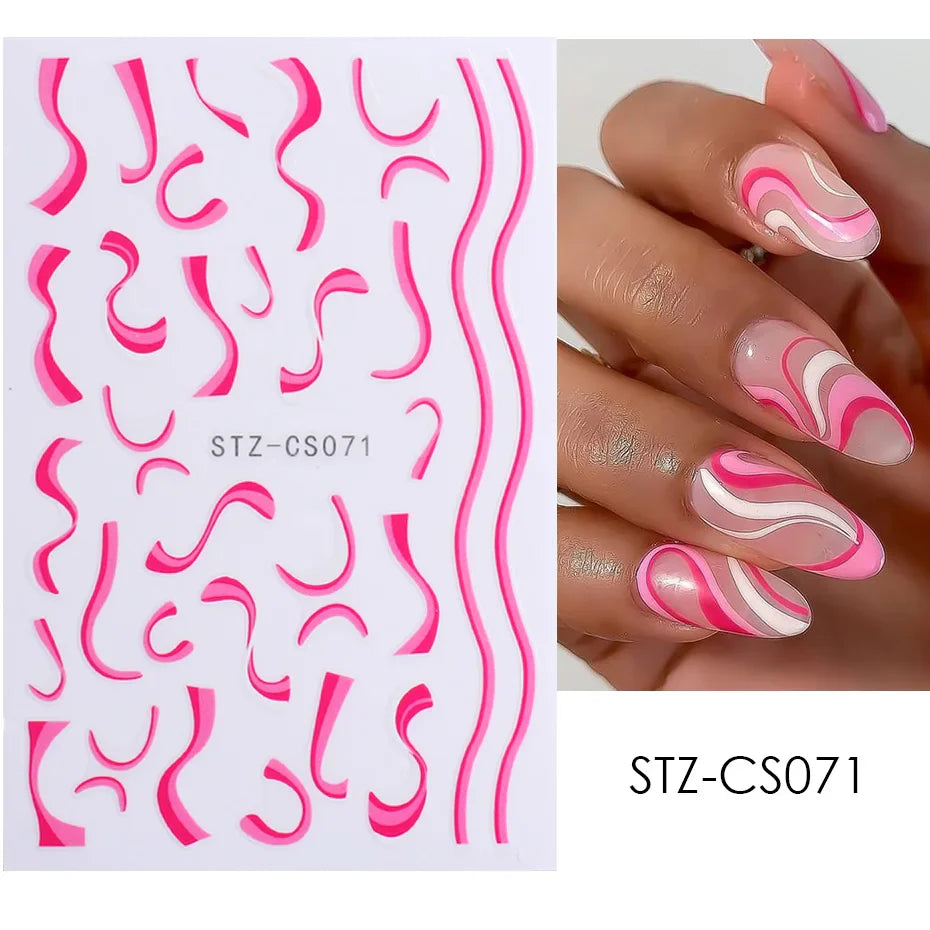 Aichashi Gradient Nail Sticker 3D Jelly Red Pink Blush Sliders Cute Ombre Nail Design Japanese Style Translucent Gel Polish Wraps Decal