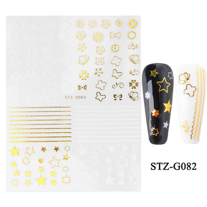 Aichashi Love Heart Nail Stickers Simple Heart Design Self-Adhesive Slider Letters Nail Art Decorations Stars Decals Manicure Accessories