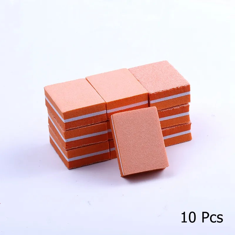 10/25/50pcs lot Double-sided Mini Nail File Blocks Colorful Sponge Nail Polish Sanding Buffer Strips Polishing Manicure Tools