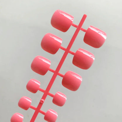 24Pcs/set Candy Color Artificial False Toe Nails Macaron Fake Toenails For Design DIY Foot Tip Manicure Tool 17colors to choose