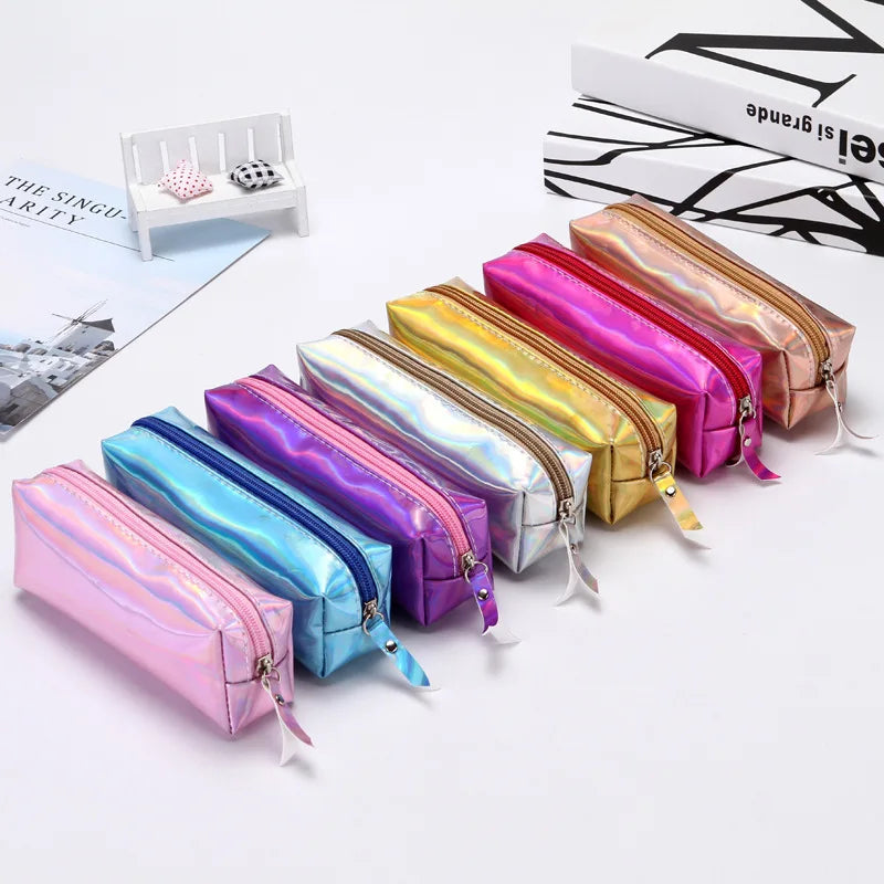 Aichashi BACK TO SCHOOL 1 Pcs Kawaii Pencil Case Laser girl's heart is simple School Pencil Box Pencilcase Pencil Bag School Supplies Stationery