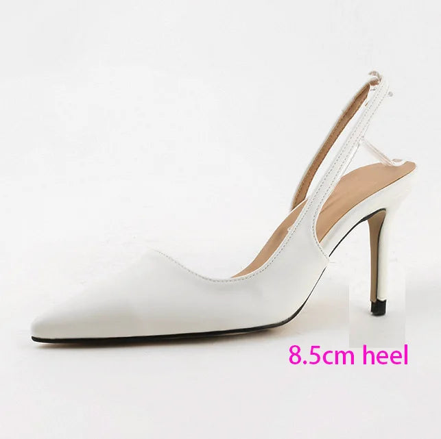 aichashi  - Korea style women stiletto heels slingbacks ankle strap pointed toe sexy ladies high heel shoes pumps wedding party