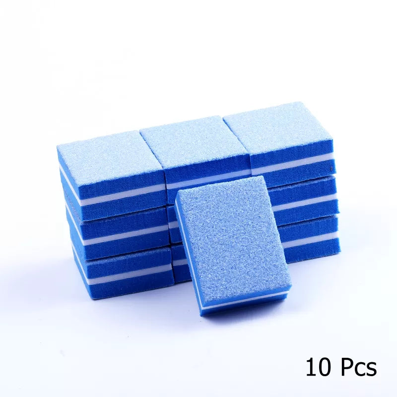 10/25/50pcs lot Double-sided Mini Nail File Blocks Colorful Sponge Nail Polish Sanding Buffer Strips Polishing Manicure Tools