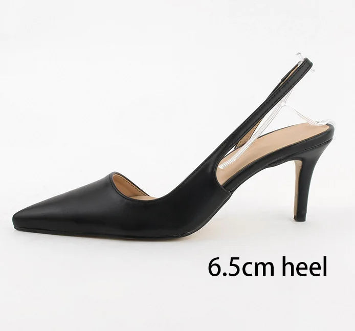 aichashi  - Korea style women stiletto heels slingbacks ankle strap pointed toe sexy ladies high heel shoes pumps wedding party