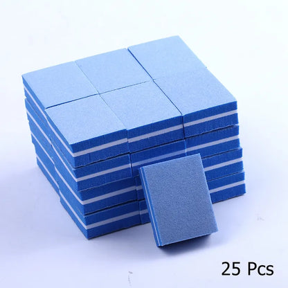 10/25/50pcs lot Double-sided Mini Nail File Blocks Colorful Sponge Nail Polish Sanding Buffer Strips Polishing Manicure Tools