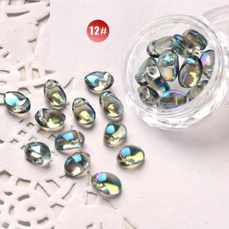 12pcs/box Crystal AB Nail Art Decorations Aurora Irregular Pixie Stones Jewelry 3D Shiny Rhinestones Japanese Nails Accessories