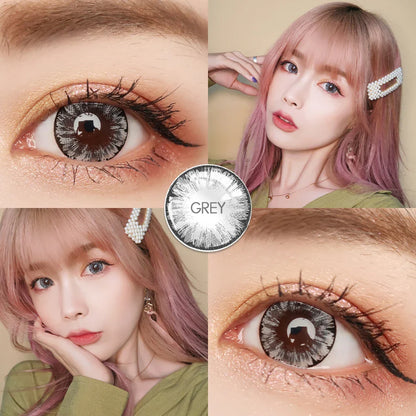 Aichashi 2pcs/pair Lenses Colored Contact Lenses for Eyes MAXIY GIRL Series 6 Tone Dia 14.5mm Comestic Color Contacts