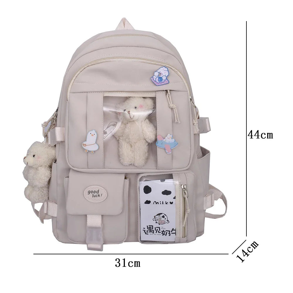 Aichashi Japanese High School Girls Backpack School Bags For Teenage Girls Multi Pockets New Kawaii Backpack Women Harajuku Cute Mochila