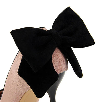 aichashi  -  Shoes Bowknot Women Pumps Stiletto High Heels Suede Women Shoes Fashion Wedding Shoes Designer New Pointed Women Heels