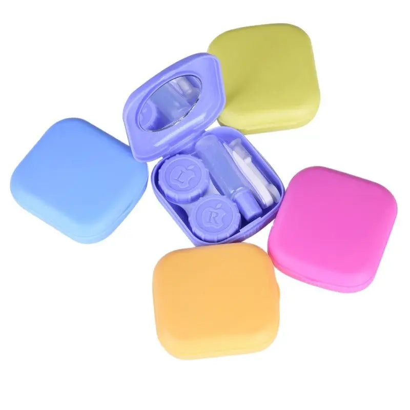 Aichashi Lovely Pocket Mini Contact Lens Case Travel Kit Easy Carry Mirror Lenses Box Container