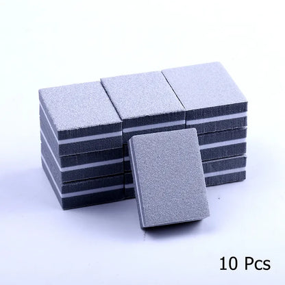 10/25/50pcs lot Double-sided Mini Nail File Blocks Colorful Sponge Nail Polish Sanding Buffer Strips Polishing Manicure Tools