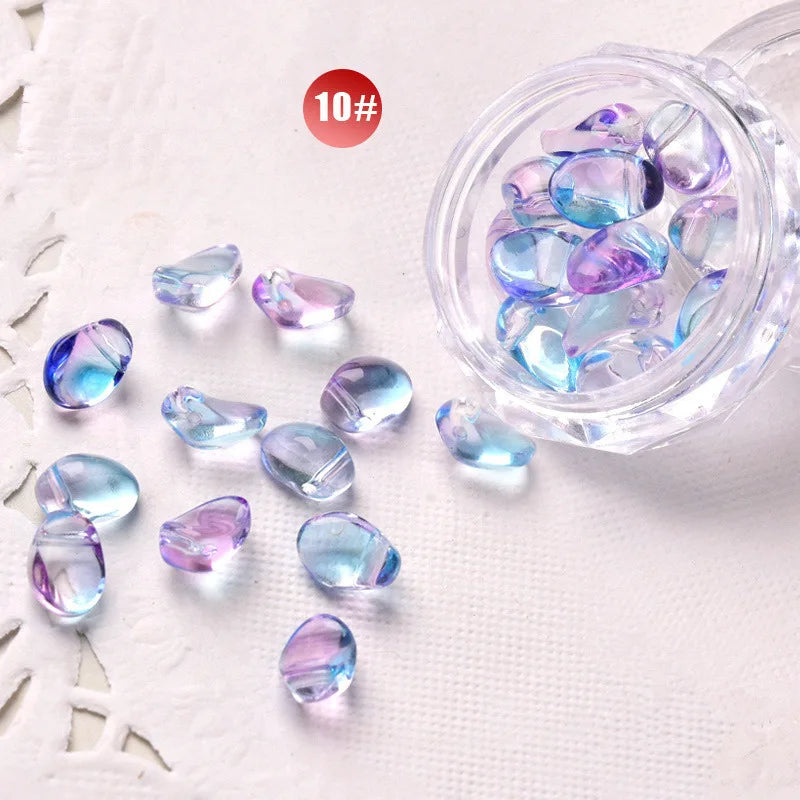 12pcs/box Crystal AB Nail Art Decorations Aurora Irregular Pixie Stones Jewelry 3D Shiny Rhinestones Japanese Nails Accessories