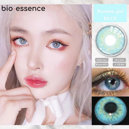 1 Pair Colored Contact Lenses for Eyes Russian Girl Blue Lenses Monet Green Eye Lenses Big Eye Fashion Lenses