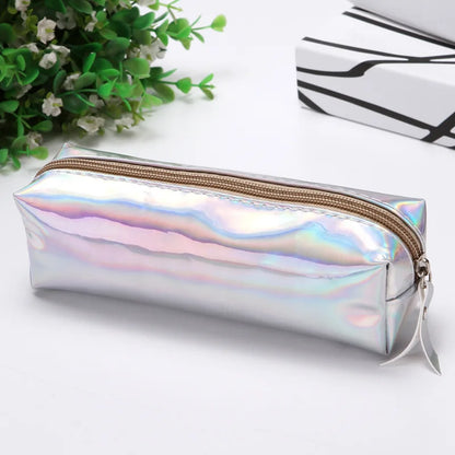 Aichashi BACK TO SCHOOL 1 Pcs Kawaii Pencil Case Laser girl's heart is simple School Pencil Box Pencilcase Pencil Bag School Supplies Stationery