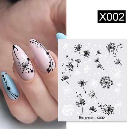 Aichashi 3D Laser Sakura Flower Nail Sticker Aurora Decals Glitter Star Butterfly Floral Adhesive Sliders Cherry Blooming Manicure