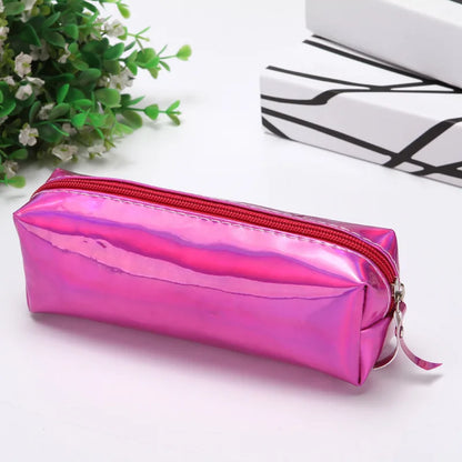 Aichashi BACK TO SCHOOL 1 Pcs Kawaii Pencil Case Laser girl's heart is simple School Pencil Box Pencilcase Pencil Bag School Supplies Stationery