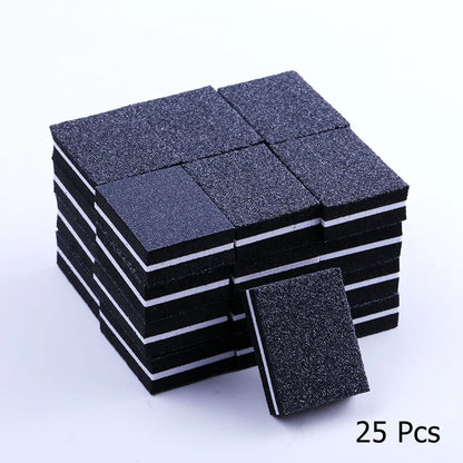 10/25/50pcs lot Double-sided Mini Nail File Blocks Colorful Sponge Nail Polish Sanding Buffer Strips Polishing Manicure Tools