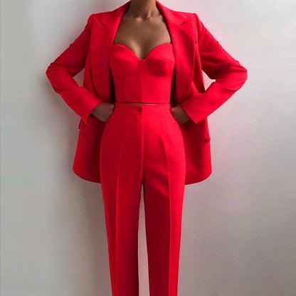 aichashi dress to impress outfits 2024 New High Quality Casual Temperament Commuter Fashion Professional Women's Suit plus Bra Pants Suit