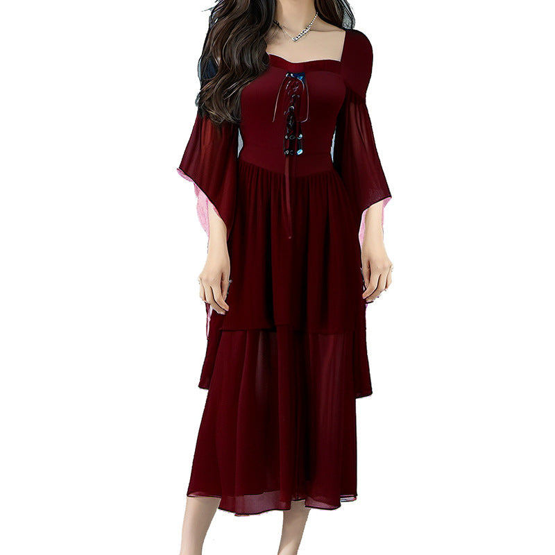 aichashi Dress to Impress 2024 New Women's Halloween Witch Bandage Large Swing Dress