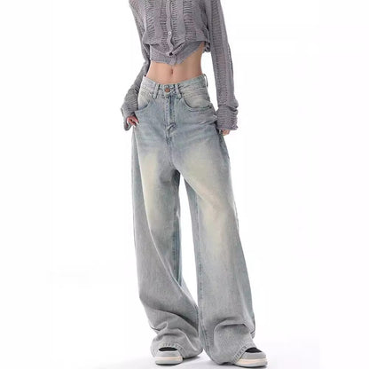 Aichashi outfit ideas for school Ken Studio Early Autumn 2024 New Jeans Women's American Retro Design Niche Loose Wide-Leg Pants Pants