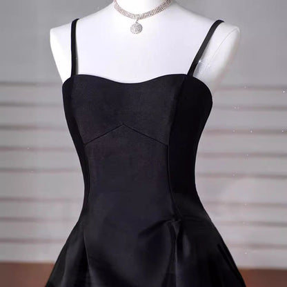 Aichashi dress French Style Light Luxury Dress New French Style Black Strap Slim Fit Dress Student Banquet Evening Dress