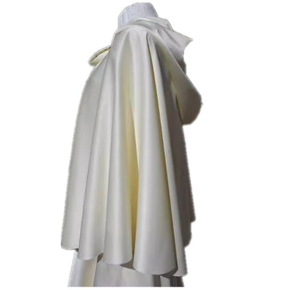 Aichashi dresses Short Hooded Lace-up Thin Summer Cloak Unisex White Ivory Halloween Cosplay Cloak