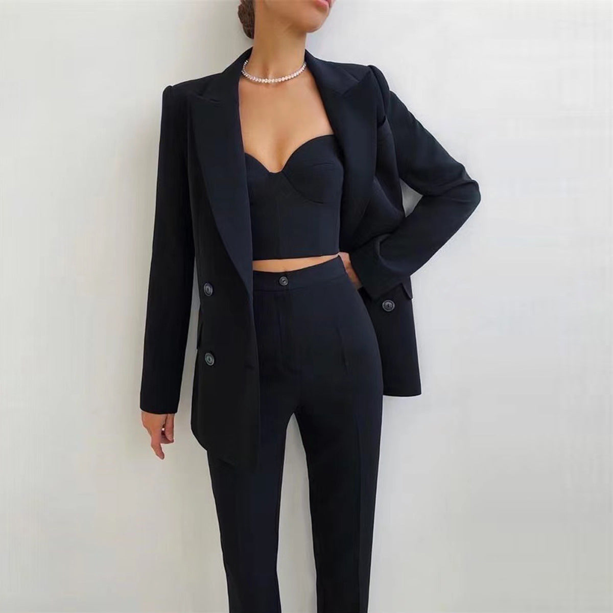 aichashi dress to impress outfits 2024 New High Quality Casual Temperament Commuter Fashion Professional Women's Suit plus Bra Pants Suit