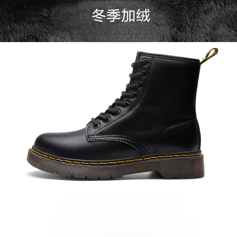 aichashi-shop frat outfits Spring and Autumn New Thick-Soled Black Eight-Hole Martin Boots Fashionable All-Match Height Increasing British Style Winter Short Boots T