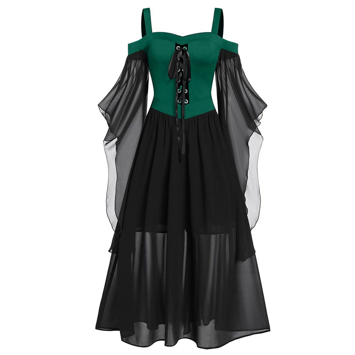 aichashi dress to impress New Halloween Dress Sling Contrast Color Chiffon Bandage Dress