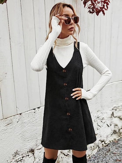 Aichashi grunge outfits Women's Elegant Corduroy Strap Dress Sexy Commuter Sweet Style Autumn and Winter New