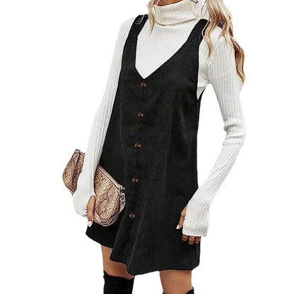 Aichashi grunge outfits Women's Elegant Corduroy Strap Dress Sexy Commuter Sweet Style Autumn and Winter New