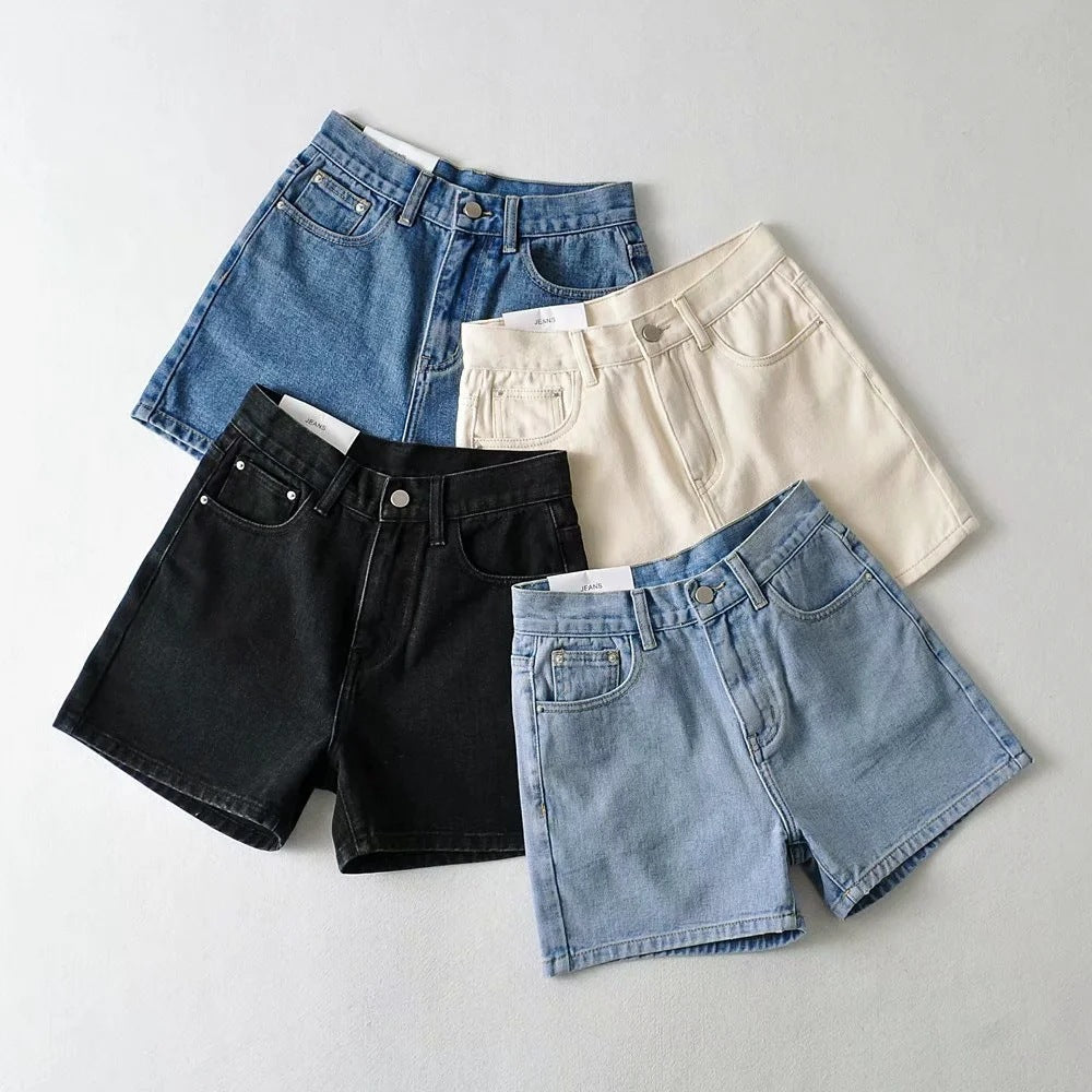 Aichashi casual summer outfits Curling Denim Fifth Pants Trendy 2024 New High Waist Denim Shorts Fashion Hot Pants