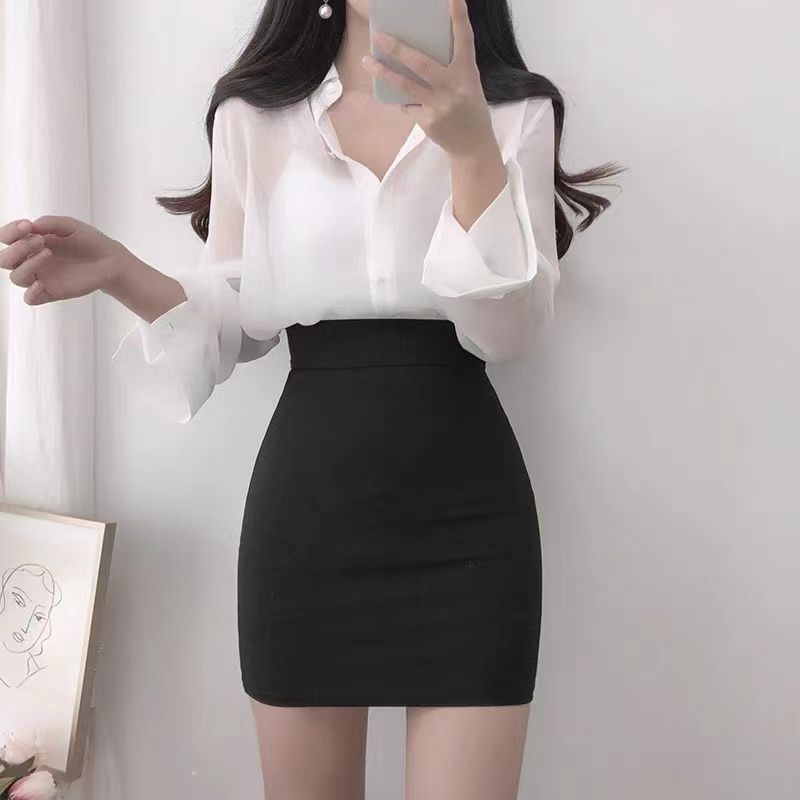 Aichashi discover style ideas Women's High Waist Hip Skirt Summer Spring New Pure Style Sexy Hot Girl Hip Skirt Women