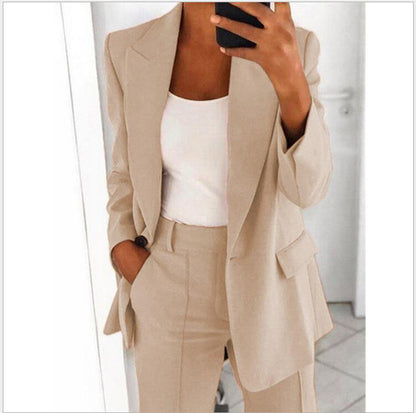 Aichashi chuc 2024 Women's New Fashion High-End Slim Lapel Cardigan Temperament Suit Jacket Suit Women