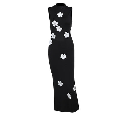 Aichashi dress to impress codes Summer 2024 New Elegant Slim Dress Fashionable Elegant Flower Small Turtleneck Dress Women