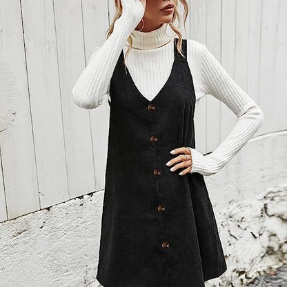 Aichashi grunge outfits Women's Elegant Corduroy Strap Dress Sexy Commuter Sweet Style Autumn and Winter New