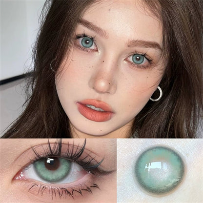 Aurora Blue-gray Blue-yellow-green Contact Lenses Two-dimensional Color Rendering Cosplay Year Throwing Small Diameter Mixed Blood Contact Lenses