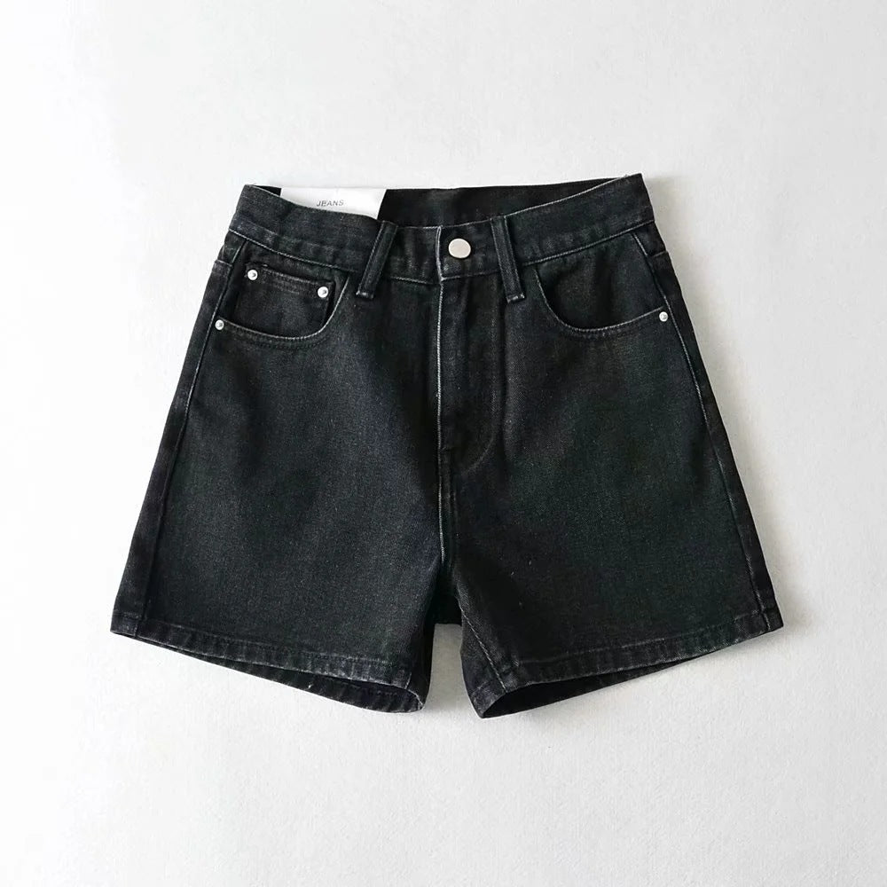 Aichashi casual summer outfits Curling Denim Fifth Pants Trendy 2024 New High Waist Denim Shorts Fashion Hot Pants