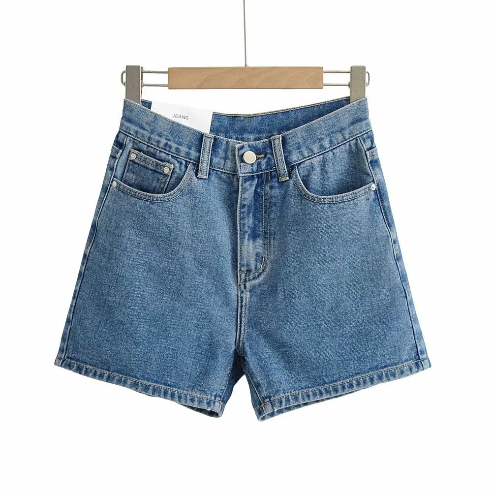 Aichashi casual summer outfits Curling Denim Fifth Pants Trendy 2024 New High Waist Denim Shorts Fashion Hot Pants