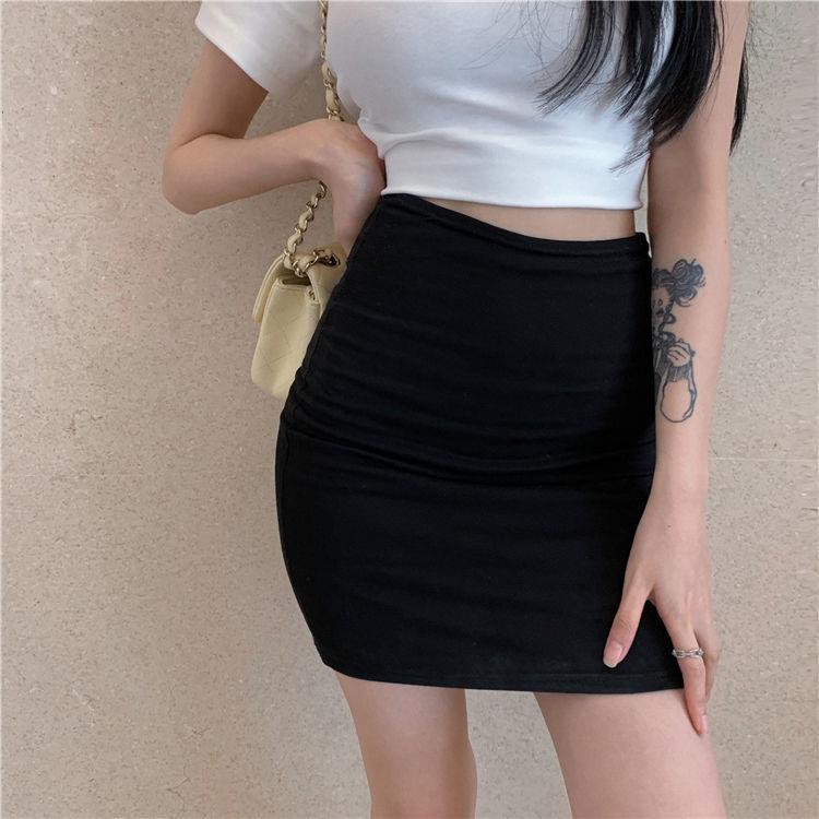 Aichashi discover style ideas Black Irregular Skirt Women's Hip Skirt One-Step Skirt High Waist Sexy Tight Split A- line Skirt Suit Skirt