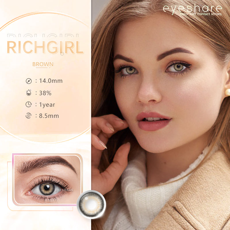 Richgirl Brown 14.0mm 1 Pair | 1 Year