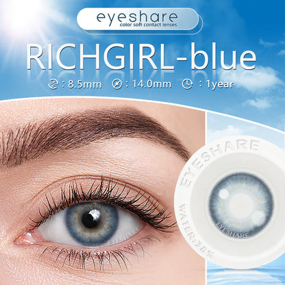 Richgirl Blue 14.0mm 1 Pair | 1 Year