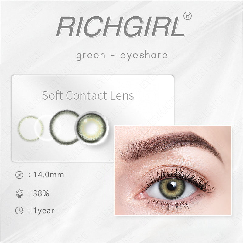 Richgirl Green 14.0mm 1 Pair | 1 Year