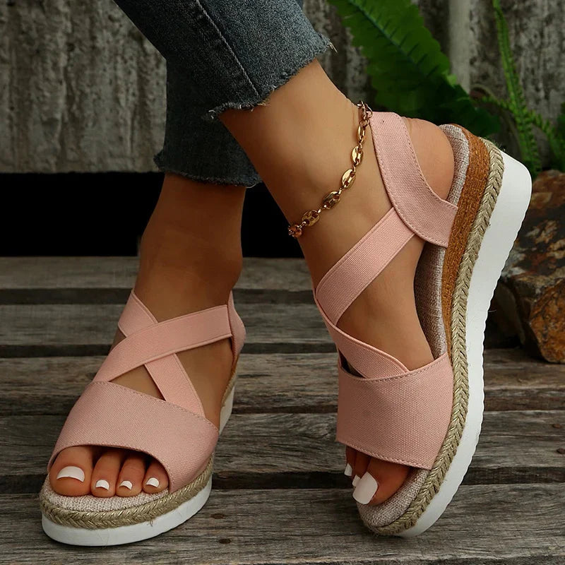 Aichashi Fashion Summer Wedge Sandals for Women Lightweight Platform Gladiator Shoes Woman Plus Size Non Slip Casual Sandalias Mujer