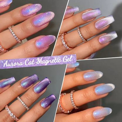 Aichashi 7ML Aurora Cat Magnetic Gel Nail Polish Nail Art Sparkle Glitter Gel Varnis Semi Permanent Soak Off  UV Gel Varnishes