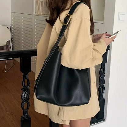 All-Match Women Shoulder Bag Solid Fashion Handbag Crossbody Bag Women's Minimalist PU Leather Bag For Work