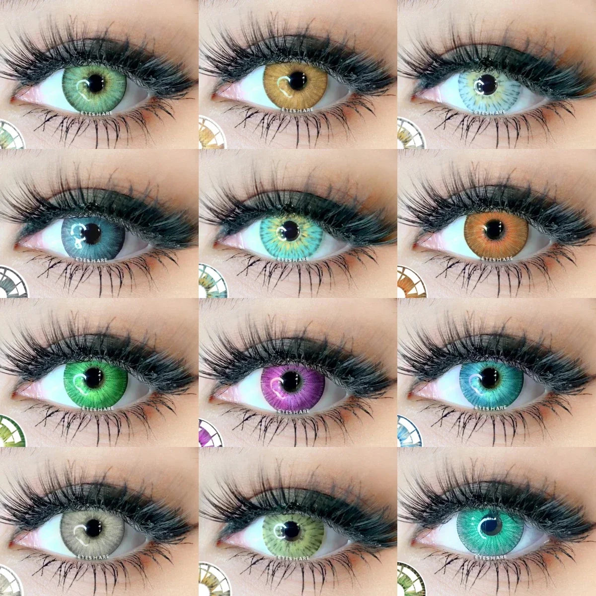 Aichashi 1 Pair Halloween Lenses Color Contact Lenses Cosplay Blue Contact Lenses for Fashion party Lens Green Contact Lens